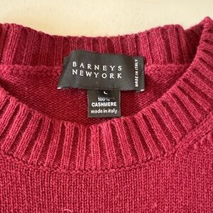 Barneys New York 100% Cashmere Sweater - Rich Burgundy